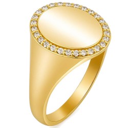 Χρυσό chevalier δαχτυλίδι Κ14 με ζιργκόν